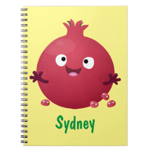 Carnet Caricature de fruits à la grenade joyeux