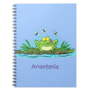 Carnet Caricature de grenouille vert mignon