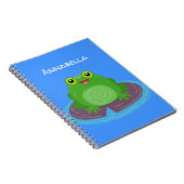 Carnet Caricature de grenouille verte mignonne (Côté Droit)
