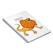 Carnet Caricature de lézard à col frisé orange (Côté Droit)
