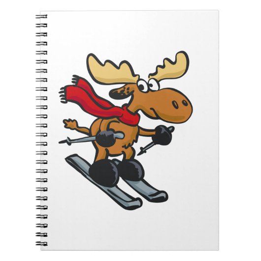 Carnet Caricature de Moose Skier | choisir la couleur arr (Devant)