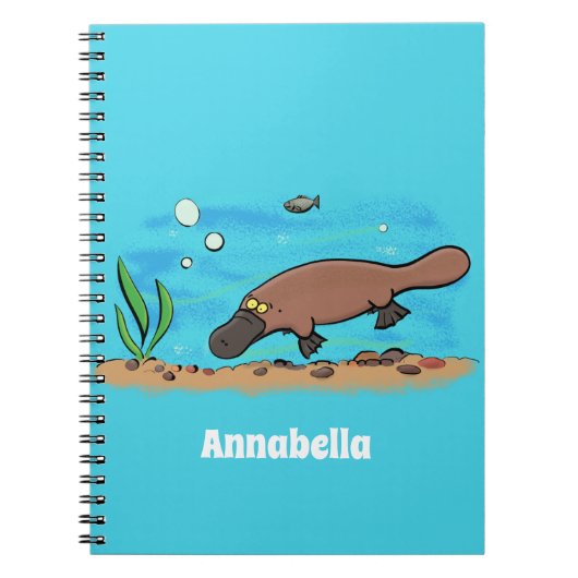 Carnet Caricature de natation de Cute platypus (Devant)