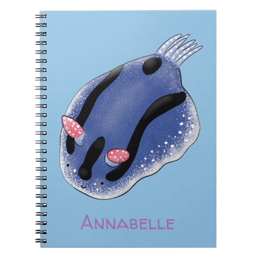 Carnet Caricature de nudibranche bleu mignon (Devant)