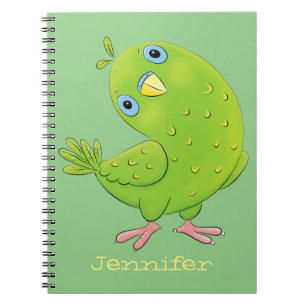 Carnet Caricature de perruche verte curieuse