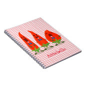Carnet Caricature de piments chantants mignons (Côté Droit)