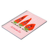Carnet Caricature de piments chantants mignons (Côté gauche)