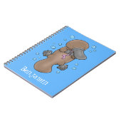 Carnet Caricature de platypus bébé très heureuse (Côté gauche)