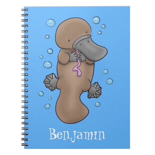 Carnet Caricature de platypus bébé très heureuse (Devant)