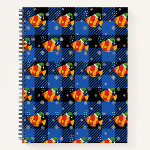 Carnet Caricature de poisson tropical de Noël sur le Moti