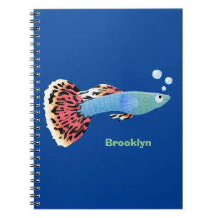 Carnet Caricature de poisson tropical guppy très chic