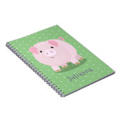 Carnet Caricature de porc mignon rose pot vendue (Côté Droit)