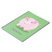 Carnet Caricature de porc mignon rose pot vendue (Côté gauche)