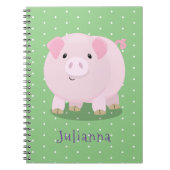 Carnet Caricature de porc mignon rose pot vendue (Devant)