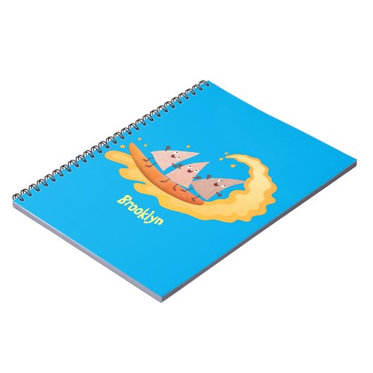 Carnet Caricature de surf pour chips de maïs mignonette n (Côté gauche)