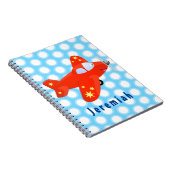 Carnet Caricature de vol d'avion rouge mignon (Côté Droit)