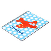 Carnet Caricature de vol d'avion rouge mignon (Côté gauche)