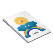 Carnet Caricature en arc-en-ciel du joyeux nuage de solei (Côté Droit)