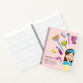 Carnet Caricature Janitoriale Rose violet Maid mignonne (Intérieur)