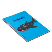 Carnet Caricature joli requin baleine joyeux (Côté Droit)