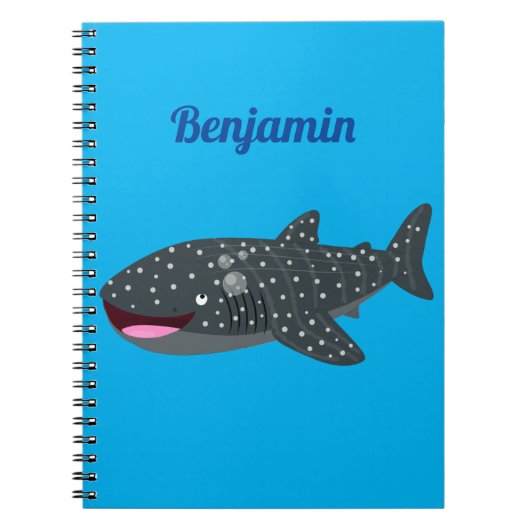 Carnet Caricature joli requin baleine joyeux (Devant)