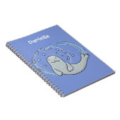 Carnet Caricature joyeux de phoque et de poisson bleu (Côté Droit)