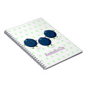 Carnet Caricature mignonne de bleuets violets (Côté Droit)