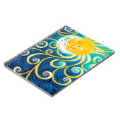 Carnet caricature soleil et lune amour paix (Côté gauche)