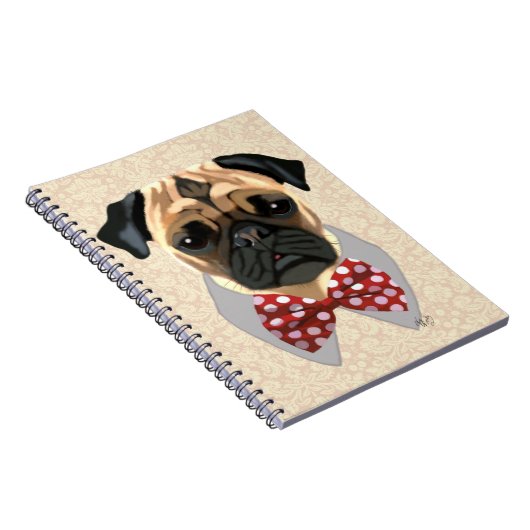 Carnet Carlin avec Cravate à mâchoire rouge et blanc (Côté Droit)