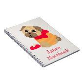 Carnet Carlin chien mignon nom personnalisé (Côté Droit)