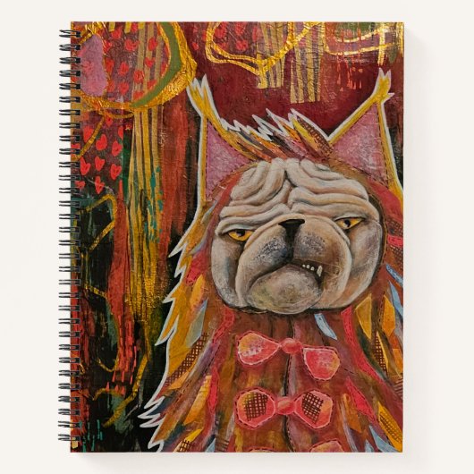 Carnet Carlin dans un déguisement de chat, collage abstra (Devant)
