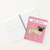 Carnet Carlin Fun Chien Cute Mops Et Coeurs Rose Avec Tex (Intérieur)