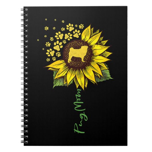 Carnet Carlin Lover Chien Maman Fleur de soleil Carlin Lo (Devant)