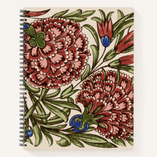 Carnet Carnation Carrelage Fleur Antique Art Rustique