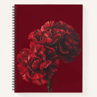Carnet Carnations rouges