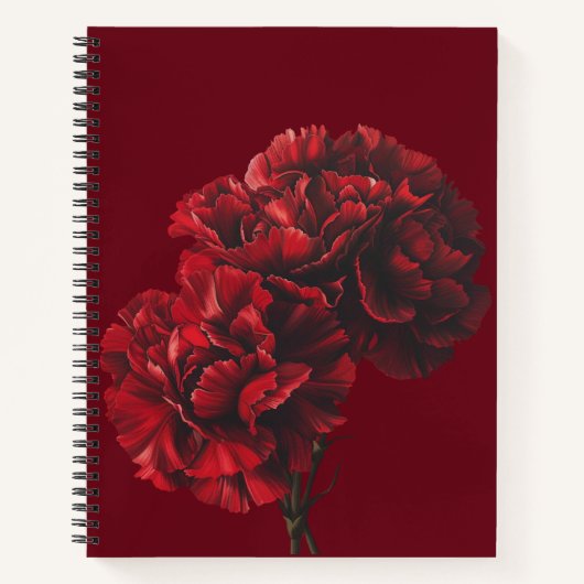 Carnet Carnations rouges (Devant)