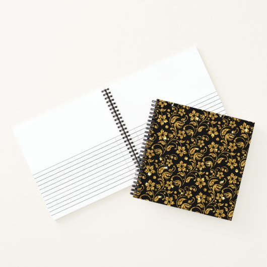 Carnet Carnet/Journal Floral Gold & Black (Intérieur)
