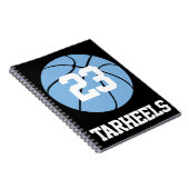 Carnet Carolina Blue Basketball Nom et numéro de l'élève (Côté Droit)