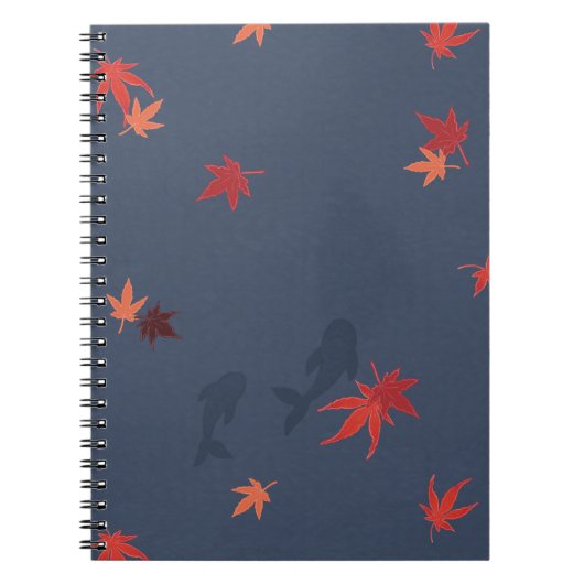Carnet Carpe Automnale - bleu (Devant)