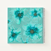 Carnet Carré Aqua Flowers (Dos)