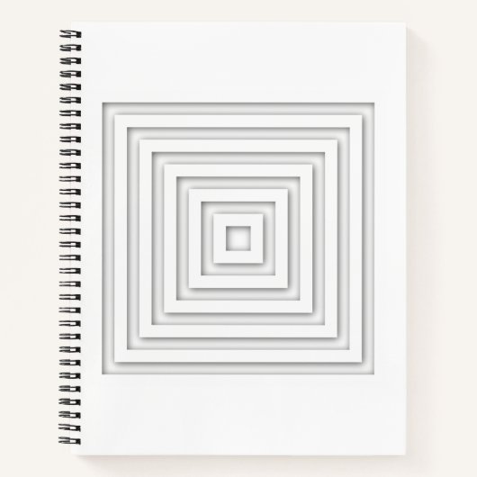 Carnet Carré blanc géométrique (Devant)