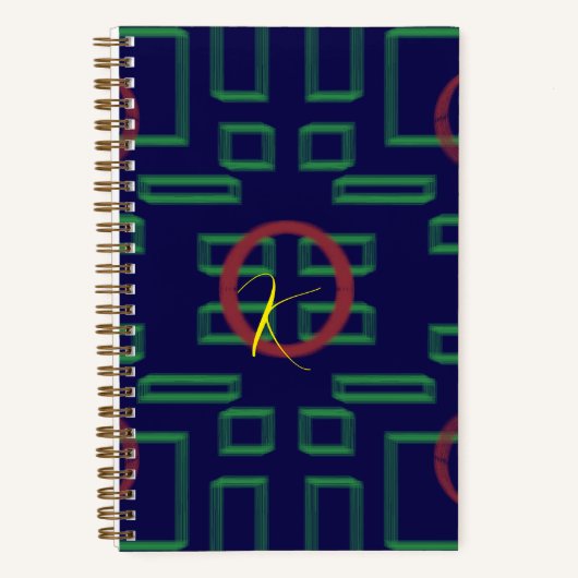 Carnet Carré bleu géométrique (Recto)