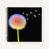 Carnet Carré Dandelions Graines Neon (Devant)
