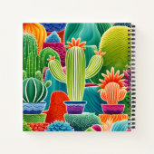 Carnet Carré de cactus à pointes Abstraits (Dos)