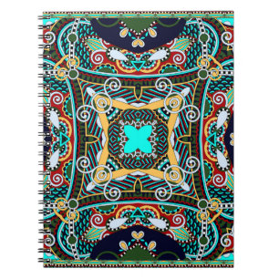 Carnet carré de soie foulard ou mouchoir design motif