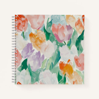 Carnet carré de tulipes douces et calmes