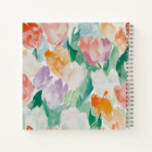 Carnet carré de tulipes douces et calmes (Dos)