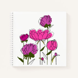 Carnet Carré des pivoines