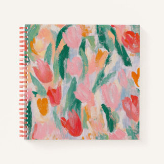 Carnet carré des Tulipes nostalgiques et amoureuse