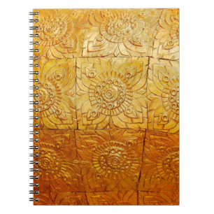 Carnet Carré en laiton avec motif abstrait, art, graphiqu