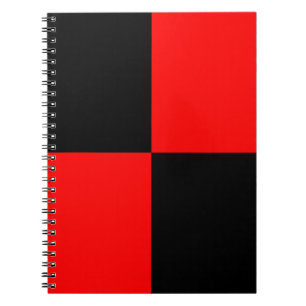 Carnet Carré motif de vérificateur noir rouge